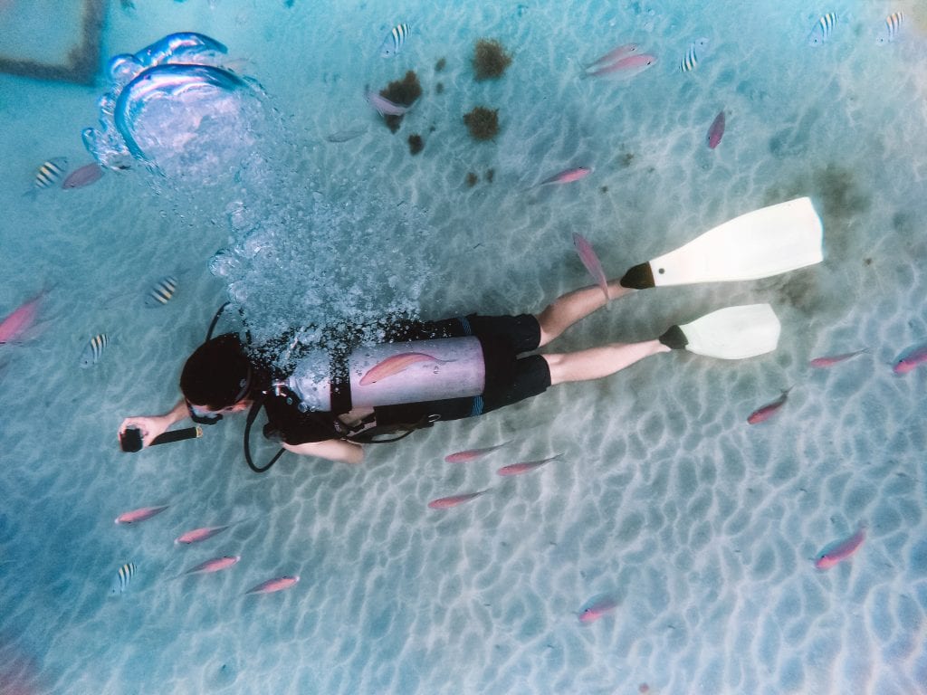 Mergulho de batismo com cilindro - Maracajaú Diver