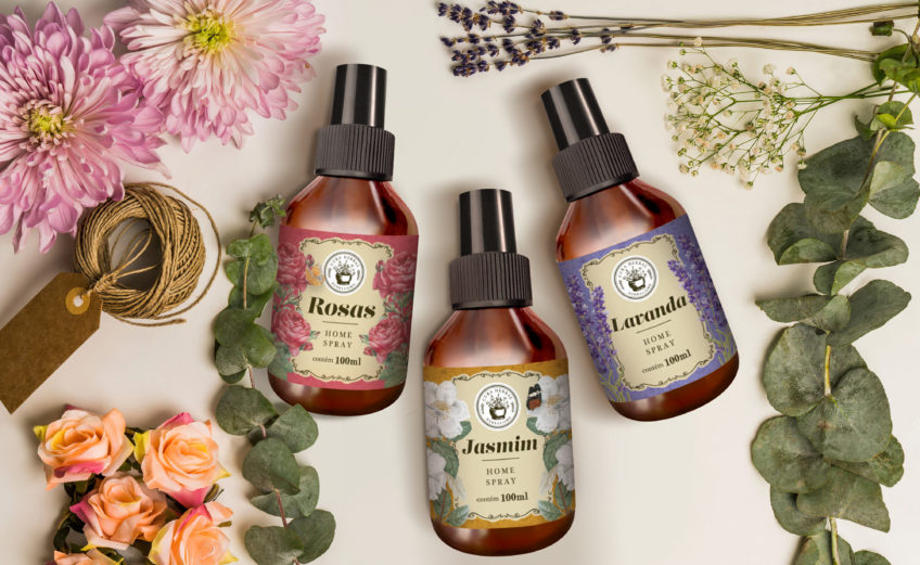 Dia das Mães Cura Herbal - Nova linha de home sprays e sachês com cinco fragrâncias aromáticas.