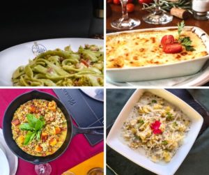 Fotos: Pasta Creativa/ Cantina do Délio/ Pimenta Brasserie/ Donna Taça 